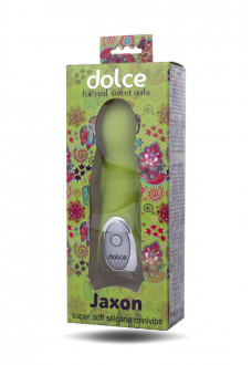 Нежно-зелёный вибратор Dolce Jaxon - 12,5 см.