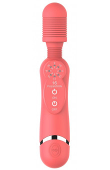 Розовый универсальный массажер Silicone Massage Wand - 20 см.