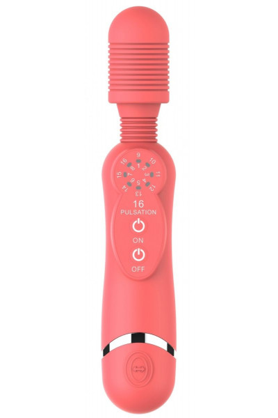 Розовый универсальный массажер Silicone Massage Wand - 20 см.