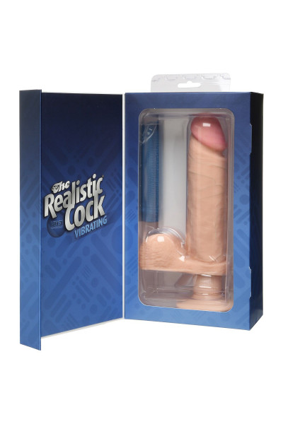 Вибромассажер-реалистик на присоске The Realistic Cock ULTRASKYN Vibrating 8”- 23,5 см.