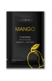 Лубрикант на водной основе с ароматом манго Wicked Aqua Mango - 3 мл.