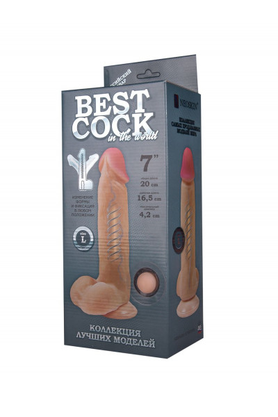 Телесный фаллоимитатор на присоске F F BEST COCK 7 - 20 см.