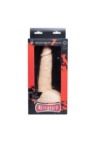 Телесный фаллоимитатор REALSTUFF REALISTIC DONG 9INCH - 23 см.