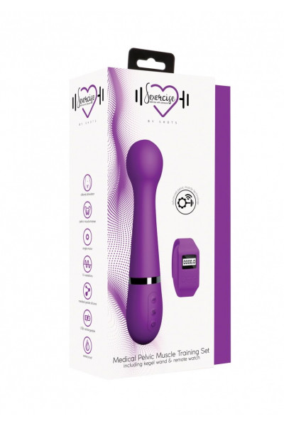 Фиолетовый вибромассажер Kegel Wand - 18,5 см.