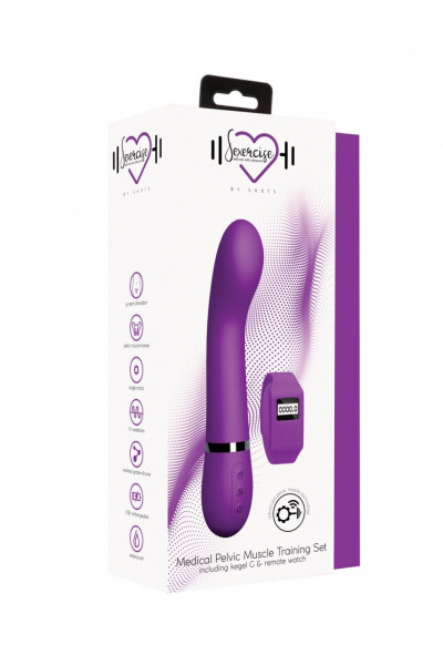 Фиолетовый вибромассажер Kegel G - 20 см.