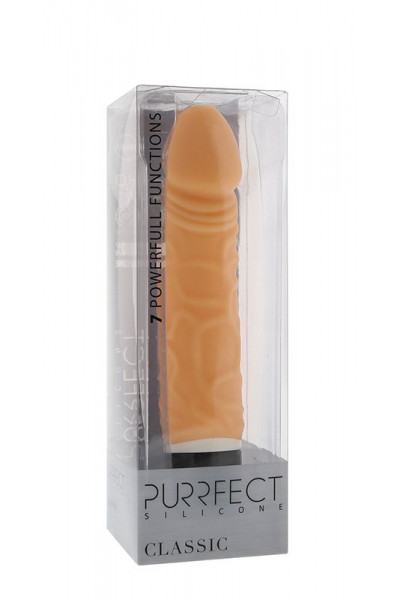 Реалистичный 7-скоростной вибратор PURRFECT SILICONE CLASSIC 6.5INCH FLESH - 16,5 см.