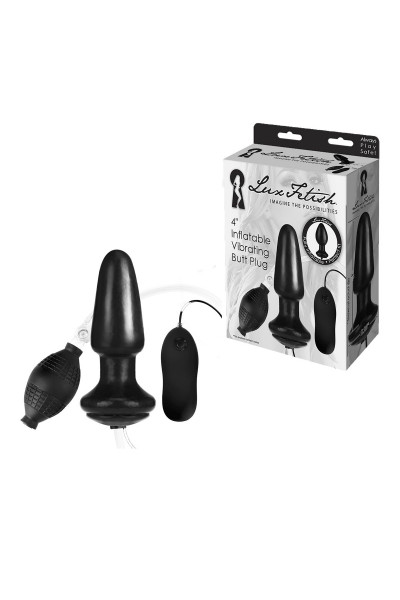 Надувная вибрирующая анальная пробка  Inflatable Vibrating Butt Plug - 10,2 см.