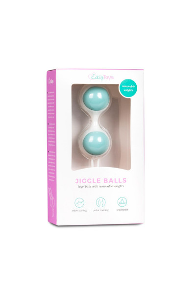 Бело-голубые вагинальные шарики Jiggle Balls