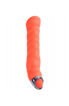 Оранжевый силиконовый G-вибратор PURRFECT SILICONE G-SPOT VIBRATOR - 17,7 см.