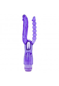 Фиолетовый анально-вагинальный вибратор Extreme Dual Vibrator - 25 см.