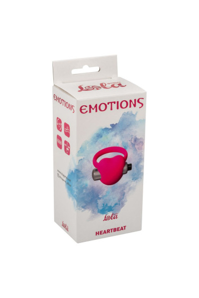 Розовое эрекционное виброколечко Emotions Heartbeat