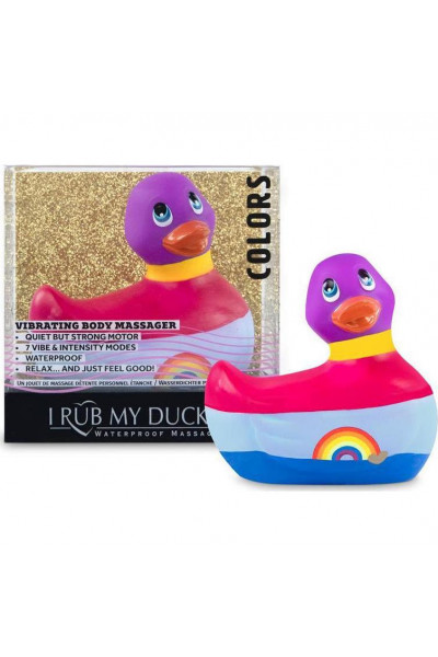 Вибратор-уточка I Rub My Duckie 2.0 Colors с разноцветными полосками