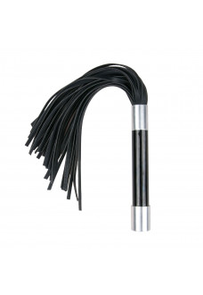 Черная плеть Easytoys Flogger With Metal Grip - 38 см.