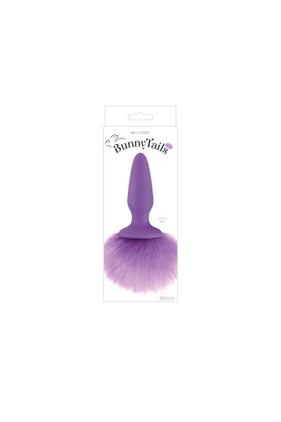 Фиолетовая анальная пробка с фиолетовым заячьим хвостом Bunny Tails Purple