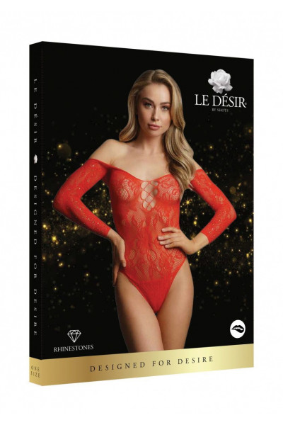 Изящное боди Wonder Rhinestone Bodysuit с длинным рукавом