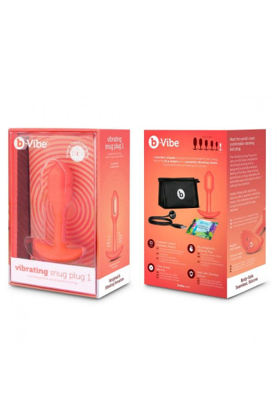 Оранжевая вибропробка для ношения B-vibe Snug Plug 1 - 10 см.