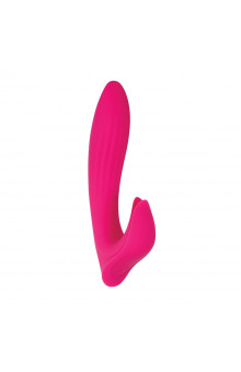 Розовый вибратор с клиторальным отростком Bliss Vibrator - 17,8 см.