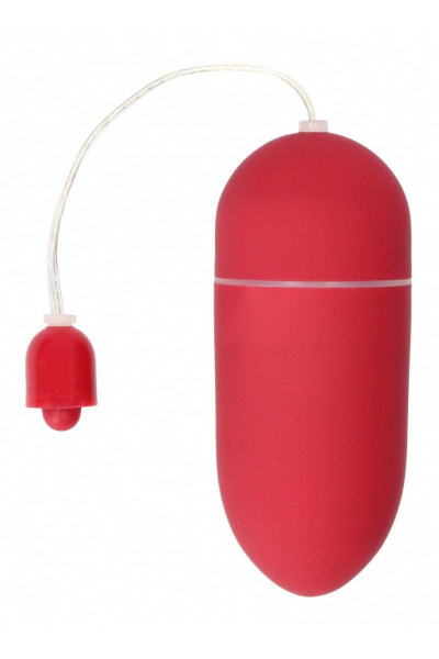 Красное гладкое виброяйцо Vibrating Egg - 8 см.