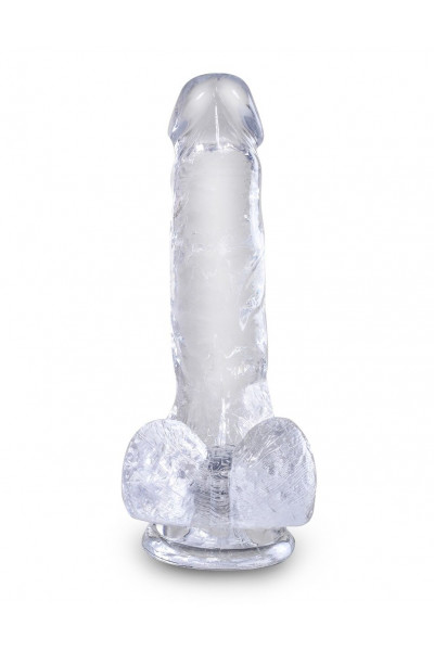 Прозрачный фаллоимитатор King Cock Clear 6  Cock with Balls - 17,8 см.