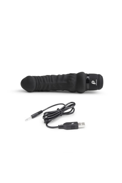 Черный вибратор-реалистик 6  Realistic Vibrator - 17 см.