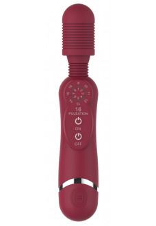 Красный универсальный массажер Silicone Massage Wand - 20 см.