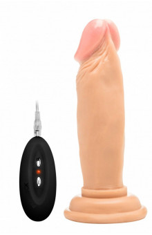 Телесный вибратор-реалистик Vibrating Realistic Cock 6  - 15 см.