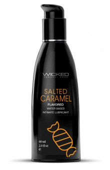 Лубрикант с ароматом соленой карамели Wicked Aqua Salted Caramel - 60 мл.