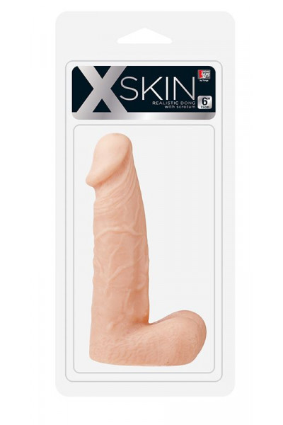 Телесный фаллоимитатор XSKIN 6 PVC DONG FLESH - 15,2 см.