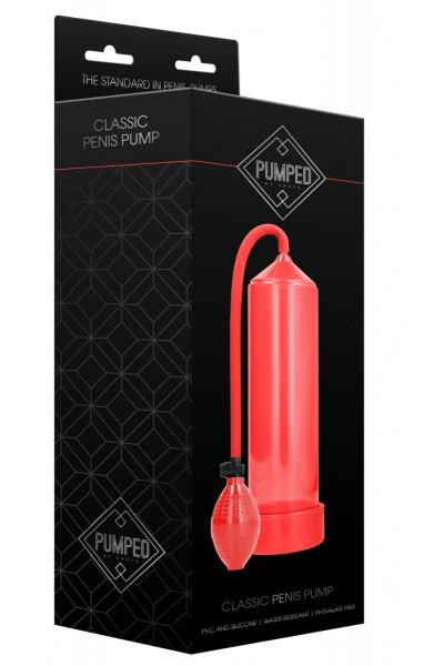 Красная ручная вакуумная помпа для мужчин Classic Penis Pump