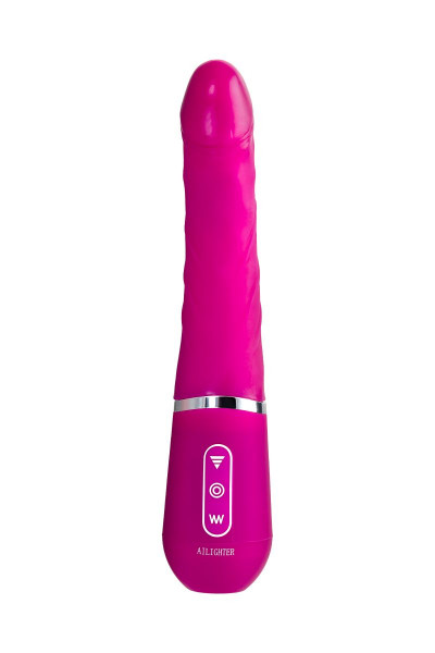 Розовый нереалистичный вибратор Ailighter Smart Telescopic Lover - 27,1 см.