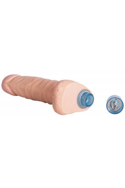 Телесный вибромассажёр Vibro Realistic Cock Dildo - 18 см.