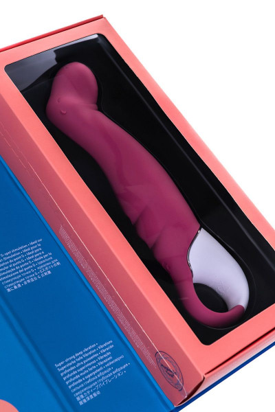 Вибратор Satisfyer Petting Hippo с загнутым кончиком - 22,9 см.