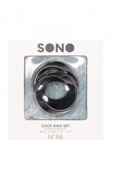 Набор из двух черных эрекционных колец N 86 Cock Ring Set