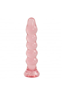 Анальная елочка из розового геля Crystal Jellies Anal Plug Bumps - 15,2 см.