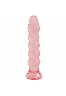 Анальная елочка из розового геля Crystal Jellies Anal Plug Bumps - 15,2 см.