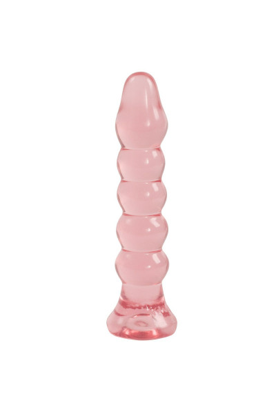 Анальная елочка из розового геля Crystal Jellies Anal Plug Bumps - 15,2 см.