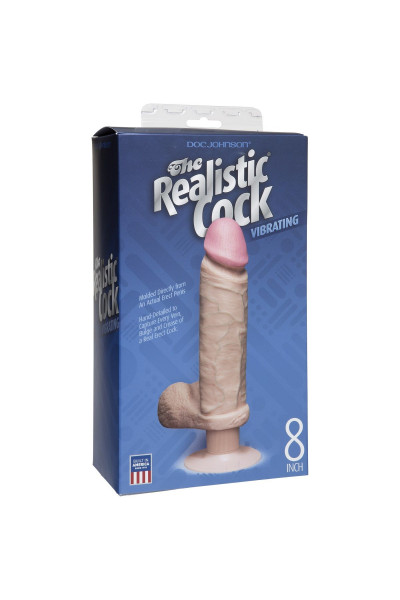 Вибромассажер реалистичной формы The Realistic Cock Vibrating 8” - 23,6 см.