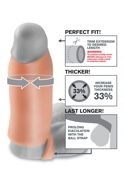 Телесная насадка Real Feel Enhancer XL - 17 см.