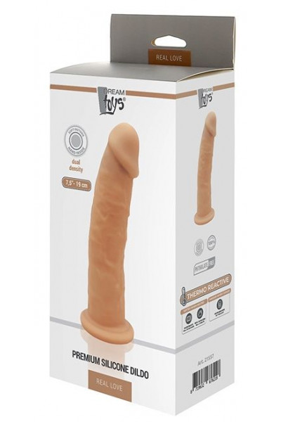 Телесный фаллоимитатор на присоске DILDO 7.5INCH - 19 см.