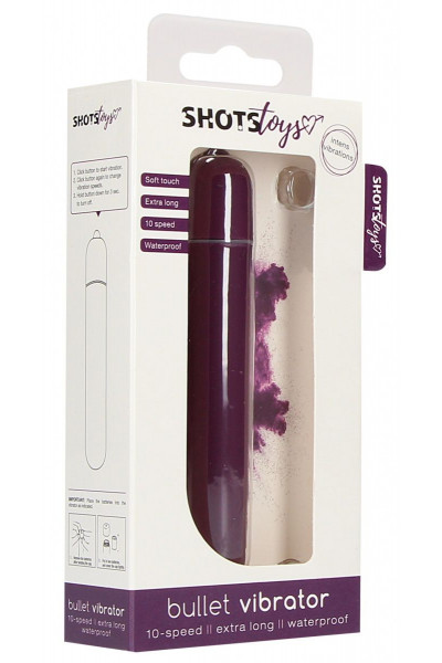 Фиолетовая вибропуля Bullet Vibrator Extra Long - 10,5 см.