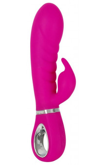 Лиловый вибратор-кролик Super Soft Silicone Rabbit Vibrator - 20,2 см.