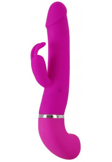 Лиловый вибратор-кролик с функцией сквирта Cumshot Rabbit Vibrator - 24 см.