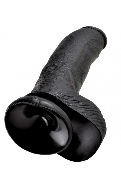 Чёрный фаллоимитатор 9  Cock with Balls - 22,9 см.