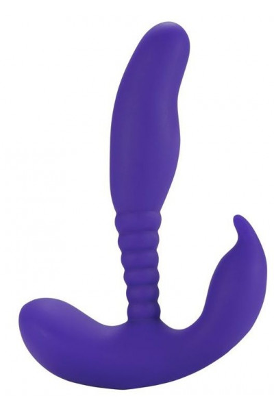 Фиолетовый стимулятор простаты Anal Pleasure Dual Vibrating Prostate Stimulator - 13,5 см.