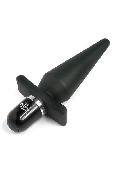 Черная анальная пробка с вибрацией Delicious Fullness Vibrating Butt Plug - 14 см.