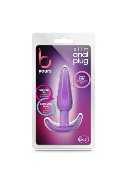 Фиолетовая анальная пробка в форме якоря Slim Anal Plug - 10,8 см.