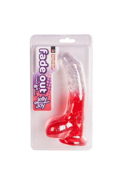 Красный фаллоимитатор с прозрачной верхней частью JELLY JOY FADE OUT DONG 8INCH - 20 см.