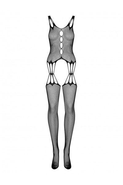 Пикантный боди-комбинезон с имитацией чулок и вырезами