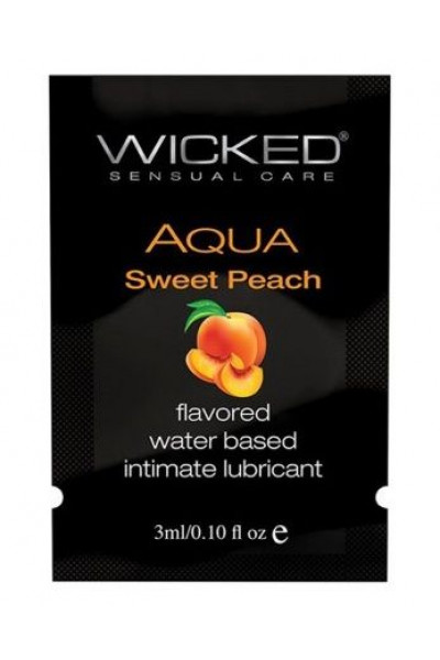 Лубрикант с ароматом спелого персика Wicked Aqua Sweet Peach - 3 мл.