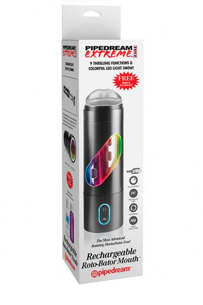 Перезаряжаемый мастурбатор-ротик Extreme Toyz Rechargeable Roto-Bator Mouth